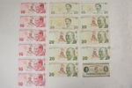 Turkisk 10 & 20 Lira, Dansk 5 sedel. A196