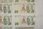 Turkisk 10 & 20 Lira, Dansk 5 sedel. A196