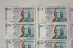 Svenska 100, 50 & 20 Sedlar. A197