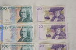 Svenska 100, 50 & 20 Sedlar. A197