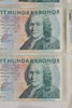 Svenska 100, 50 & 20 Sedlar. A197