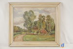 Emil Berlin, Stuga vid skogsbrynet, målning, 65x55. M72/