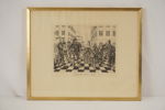 B. Bull Hedlund, Commedia dell'Arte, gravyr, 42x34. M50/