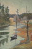 Nito, Båt i en å, Olja, 62x70. M34