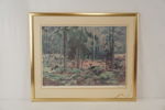 Litografi Lindorm Liljefors jaktmotiv 65x54. M18
