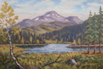 Nils Sture olja på duk signerad (vattendrag/landskap) 64x48cm. M32