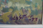 Nils Sture olja på duk signerad (vattendrag/landskap) 64x48cm. M32