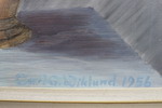 Carl G Wiklund olja på pannå signerad (rosor) 50,5x58,5cm. M35