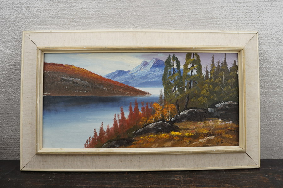 Signerad oljemålning Jämtlands Vildmark 67,5x39,5cm. M38