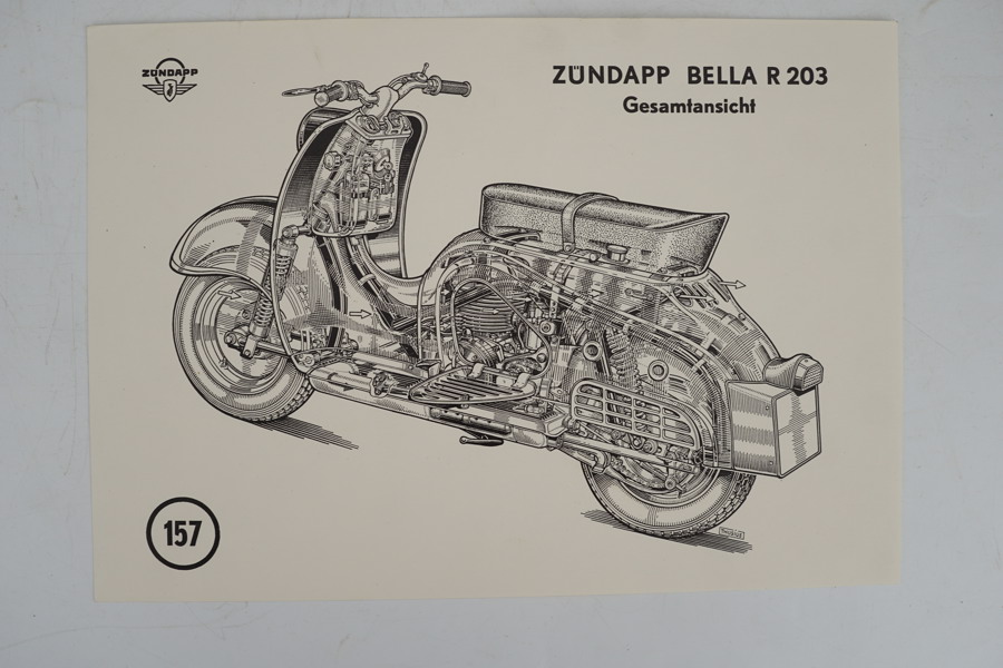 Zundapp Bella R 203 tvärsnitt. A456/