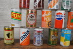 39st Äldre öl och läskburkar Pepsi Fanta m.m. B11