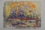 Lizzie Olsson Arle signerad färglitografi "Resa i Medvind" 46x38,5cm. M25