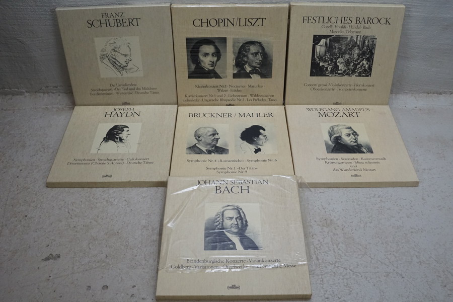 7st LP-boxar klassisk musik Bach m.m. B145