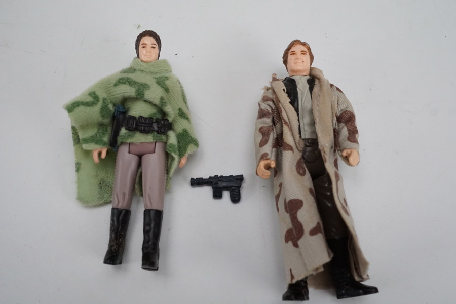 2st Star wars actionfigurer Han Solo Prinsessan Leia. A340