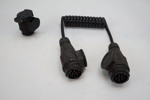 Spiralkabel släpvagn 13 polig med 13/7 adapter. D115