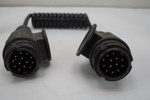 Spiralkabel släpvagn 13 polig med 13/7 adapter. D115