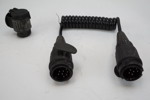 Spiralkabel släpvagn 13(10) polig med 13/7 adapter. D117