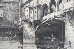 Uno Stallarholm signerad etsning (brovalv, Florens) 45x35cm. M28/