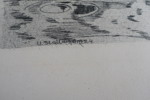 Uno Stallarholm signerad etsning (brovalv, Florens) 45x35cm. M28/