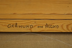 Tavla gråhund och älgko signerad Lars Friberg -88. M6