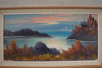 Sune Johansson signerad olja på duk (hav/skärgård) 67,5x37cm. M2