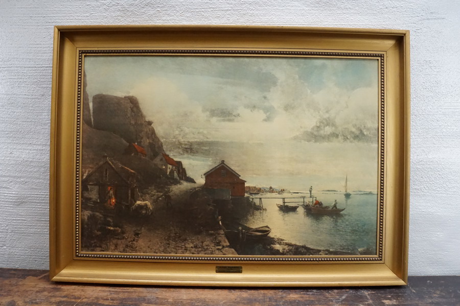 Alfred Wahlberg tryck Månsken över Fjällbacka 96x69cm. M18