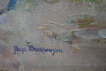 Aage Backhausen signerad olja på duk (hamn) 80x60cm. M27