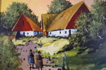 Sven-Erik Lund signerad olja på duk (gård) 71,5x60,5cm. M30