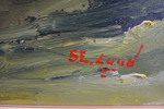 Sven-Erik Lund signerad olja på duk (gård) 71,5x60,5cm. M30